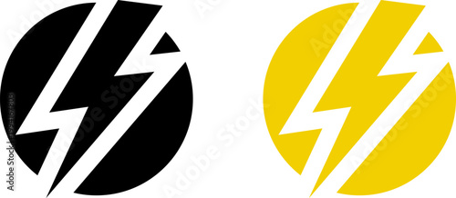 Lightning bolt icon set. Thunderbolt symbol. Flash light sign. Electric power vector energy logo. Lightning symbol. Energy and thunder electricity symbol. Power or fast speed icon.