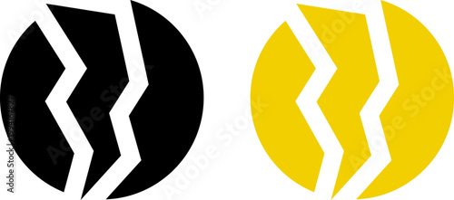 Lightning bolt icon set. Thunderbolt symbol. Flash light sign. Electric power vector energy logo. Lightning symbol. Energy and thunder electricity symbol. Power or fast speed icon.