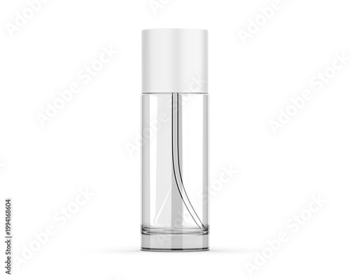 50ml round perfume bottle and mono carton paper packaging box for branding and mockup.