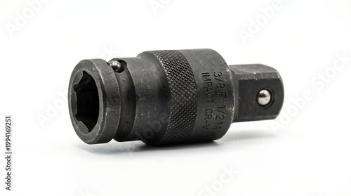 Black Metal Socket Adapter with Ball Detent for Tool Accessories