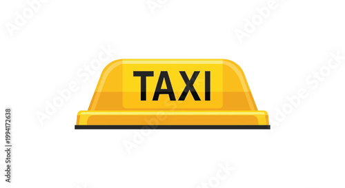 A bright yellow taxi cab roof sign with bold lettering is prominently displayed creating a stark silhouette high quality professional detailed