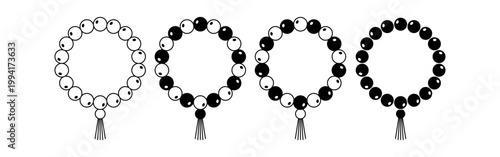 Tasbih prayer beads icon set for Eid al Adha remembrance and Islamic worship theme minimal