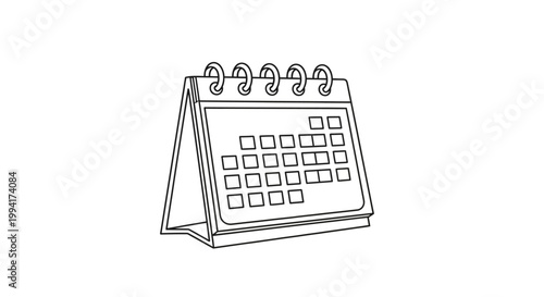 Hand Drawn Desk Calendar Sketch Illustration