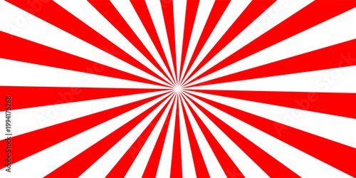 red Sunburst for the background. flag of japanese. The rising sun. vector.