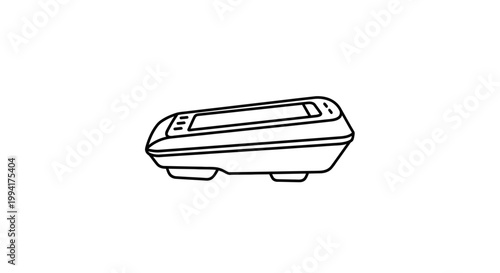 Minimalist Line Art Vector Illustration of a Modern Payment Terminal