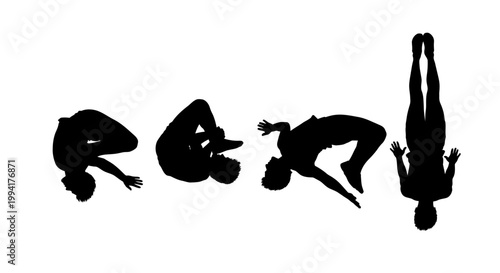 People doing acrobatic yoga poses.