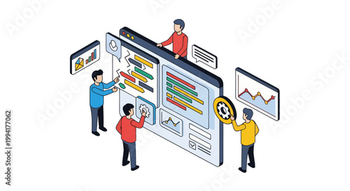 Team of developers working on web development and coding.