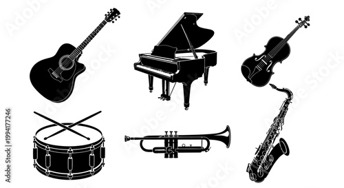 Musical Instruments Orchestra Band Symbols.