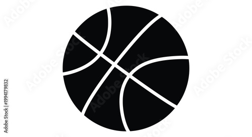 A simple graphic representation of a classic basketball showcasing its textured surface as a striking silhouette high quality professional