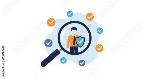 Professional Candidate Vetting and HR Background Check Concept Illustration