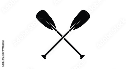Quadro em tela Two crossed paddles are displayed against a stark white background creating a mi