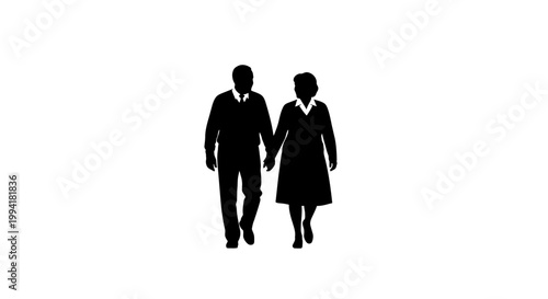 Man and woman walking hand in hand.
