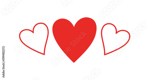 Red heart shapes on white background.