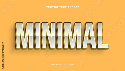 Elegant minimal silver and gold chrome editable text effect with luxury 3d appearance