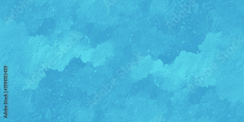 A vintage turquoise wall with a frozen blue grunge paint texture creates a cold winter ice pattern on a weathered paper surface