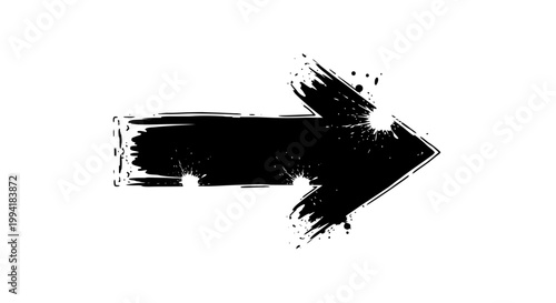 Black Arrow Sign Pointing Right Direction.