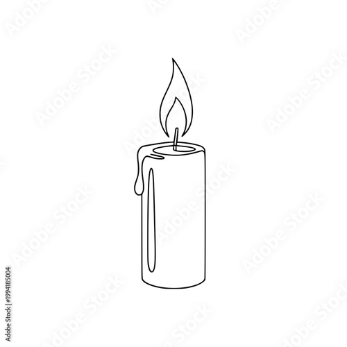 Vector illustration of a burning candle with melting wax