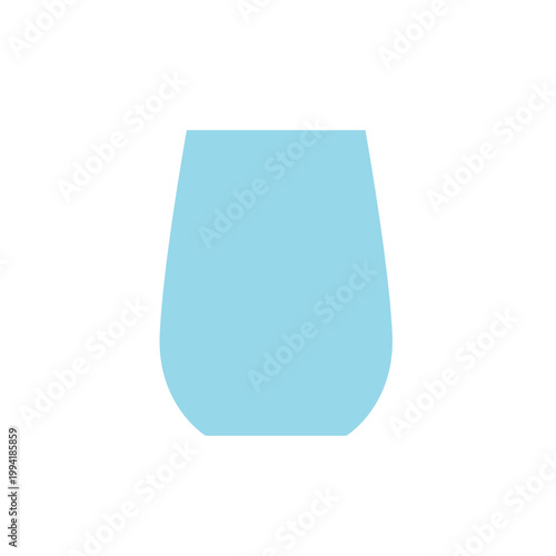 Light Blue Glass Tumbler Isolated.