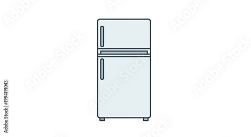 Modern Refrigerator Icon - Minimalist Kitchen Appliance Vector