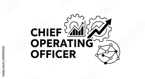 Chief Operating Officer business concept typography with icons.