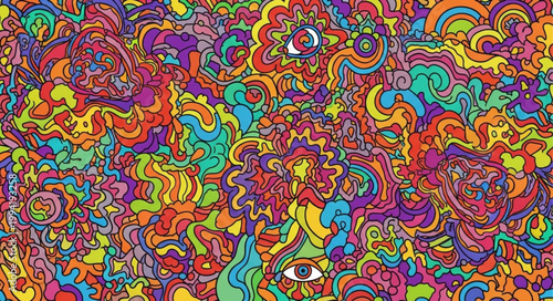 Vibrant Psychedelic Abstract Art Pattern.