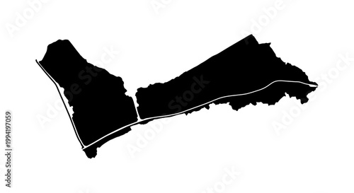 Gaza Strip Map Silhouette Vector Illustration