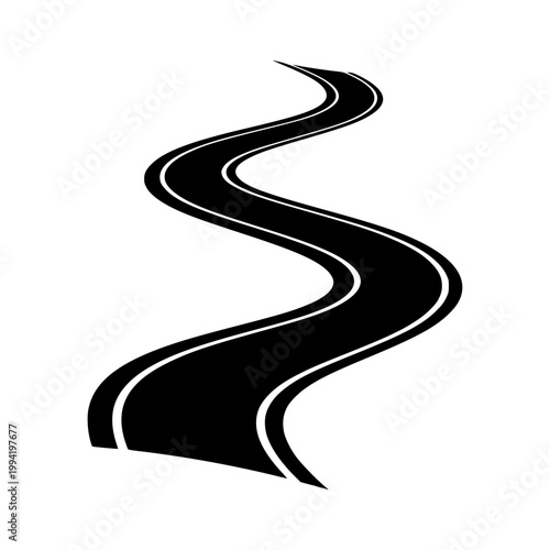 Vector illustration of a winding road or highway