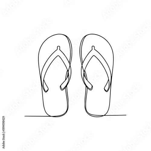 Vector illustration of flip flops, sandals, summer footwear
