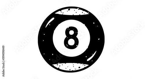 Vector illustration of black eight ball, pool ball vector illustration