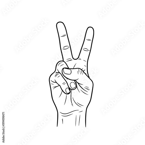 Peace sign hand gesture vector illustration
