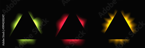 Set of triangle multicolor illuminate light frames
