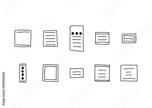 色々なラベルのシンプルな手描きイラストセット