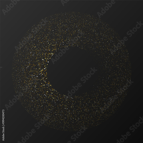 Abstract gold glowing halftone dotted background