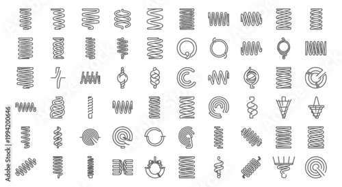 collection of various spring coil designs for industrial and mechanical applications