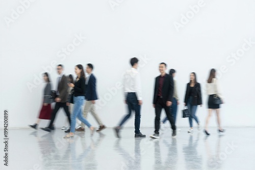 group of business people standing in front of a building