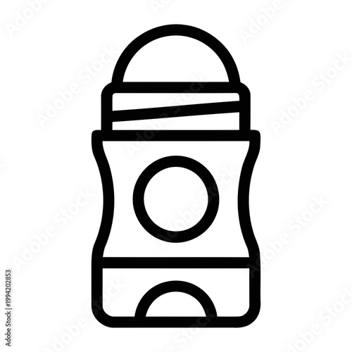 Minimalist Outline Deodorant Roll On Applicator Icon for Hygiene and Freshness