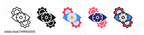 Machine Vision Multiple Style Icon Set Collection. 