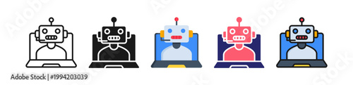 Intelligent Assistant Multiple Style Icon Set Collection. 