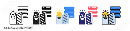 Knowledge Base Multiple Style Icon Set Collection. 