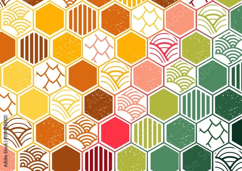 Honeycomb Hexagonal Patterns Illustration Design