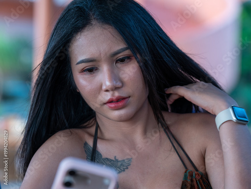 Pretty Thai Girl at Beach in Thailand