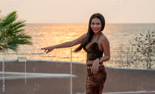 Pretty Thai Girl at Beach in Thailand