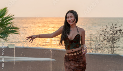 Pretty Thai Girl at Beach in Thailand