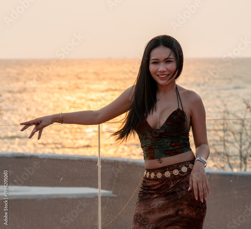 Pretty Thai Girl at Beach in Thailand