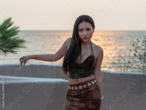 Pretty Thai Girl at Beach in Thailand