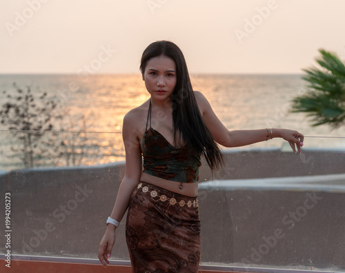 Pretty Thai Girl at Beach in Thailand