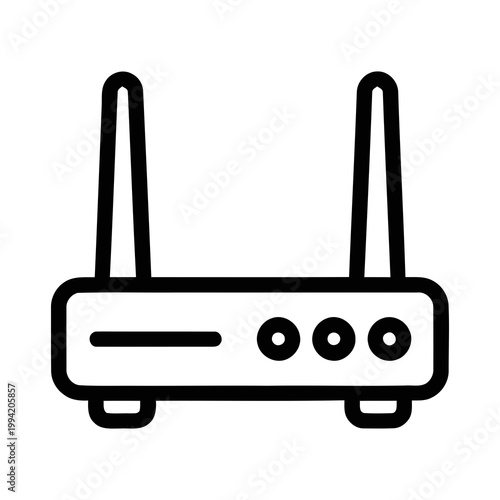 Simple Line Art Router with Antenna for Wireless Internet Connection Icon