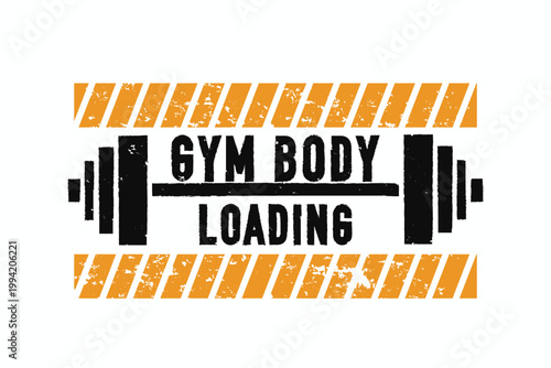 Gym, fitness, workout, body building concept with barbell. Vector illustration design.
