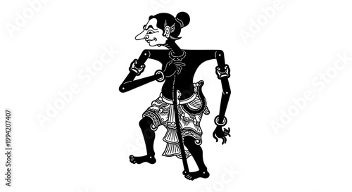 Indonesian Wayang Kulit Puppet Silhouette