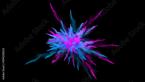 Colorful Powder Explosion on black background